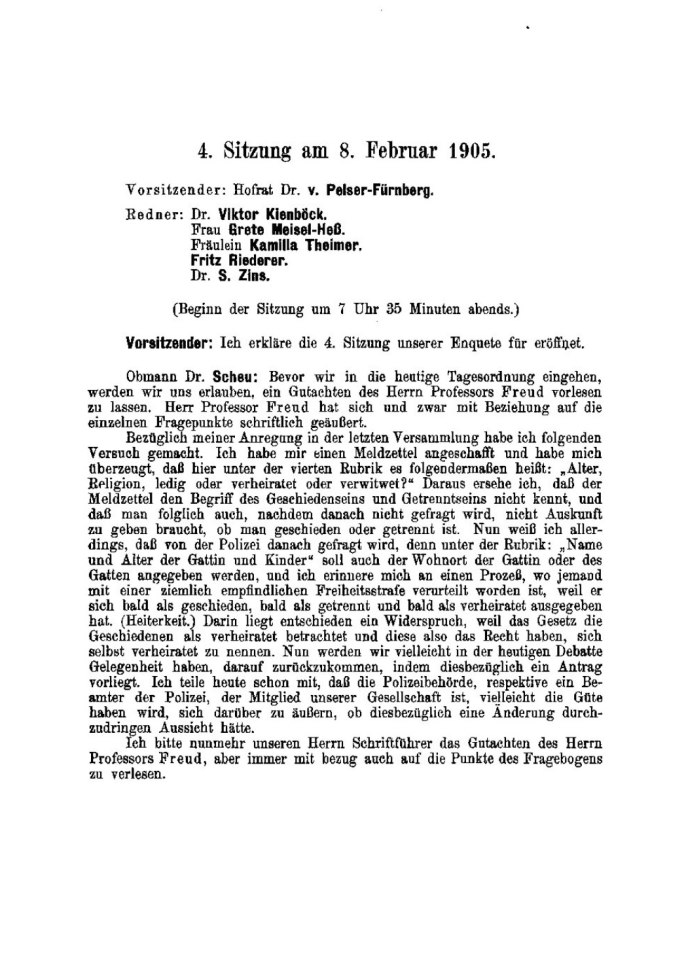1905-061 [ Stellungnahme zur Eherechtsenquete], Seite 1