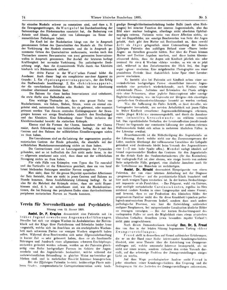 Über den Mechanismus der Zwangsvorstellungen und Phobien Faksimile